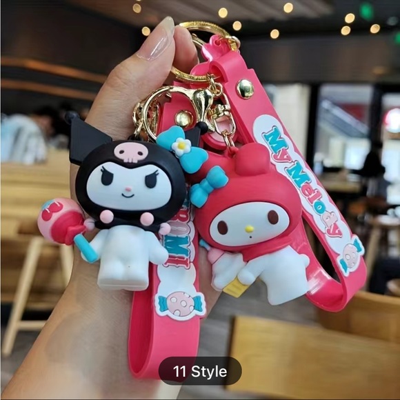 🐱💗HELLO 🐱💓KITTY 🐱 💓CHARMS KEYCHAIN WRISTLET STRAP - Picture 1 of 5